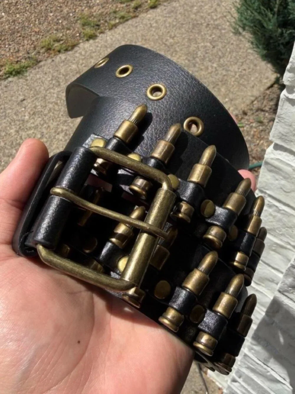 Black and copper bullet belt
